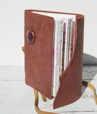 Custom Made Leather Journal Handmade Bound Travel Cowgirl Diary Watercolor Art Notebook