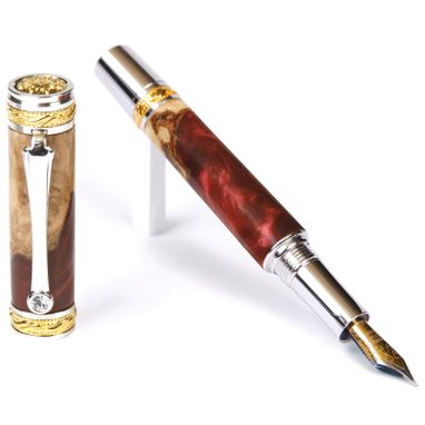 Custom Made Lanier Majestic Fountain Pen - Red Tide - Mf1w152