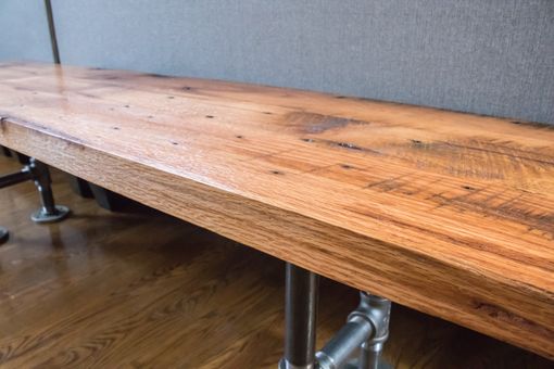 Custom Made Red Oak Bench | Industrial Bench | Barn Wood Bench