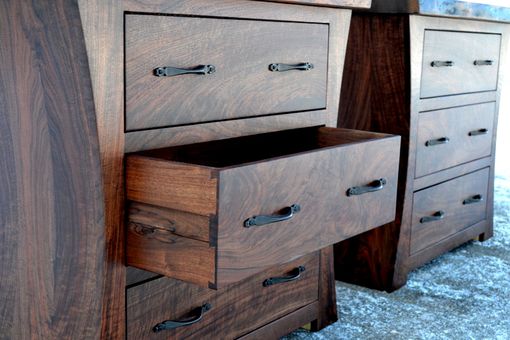 Custom Made Walnut Nightstands With Curved Sides