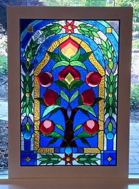 Custom Made Stained Glass Panel - Tree Of Immortality
