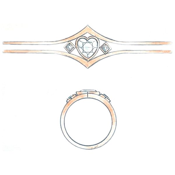 The heart cut diamonds are the queens of these ladies’ engagement rings with matching kite-set alexandrite accents.