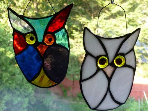 Custom Made Adorable Multicolored Stained Glass Owl