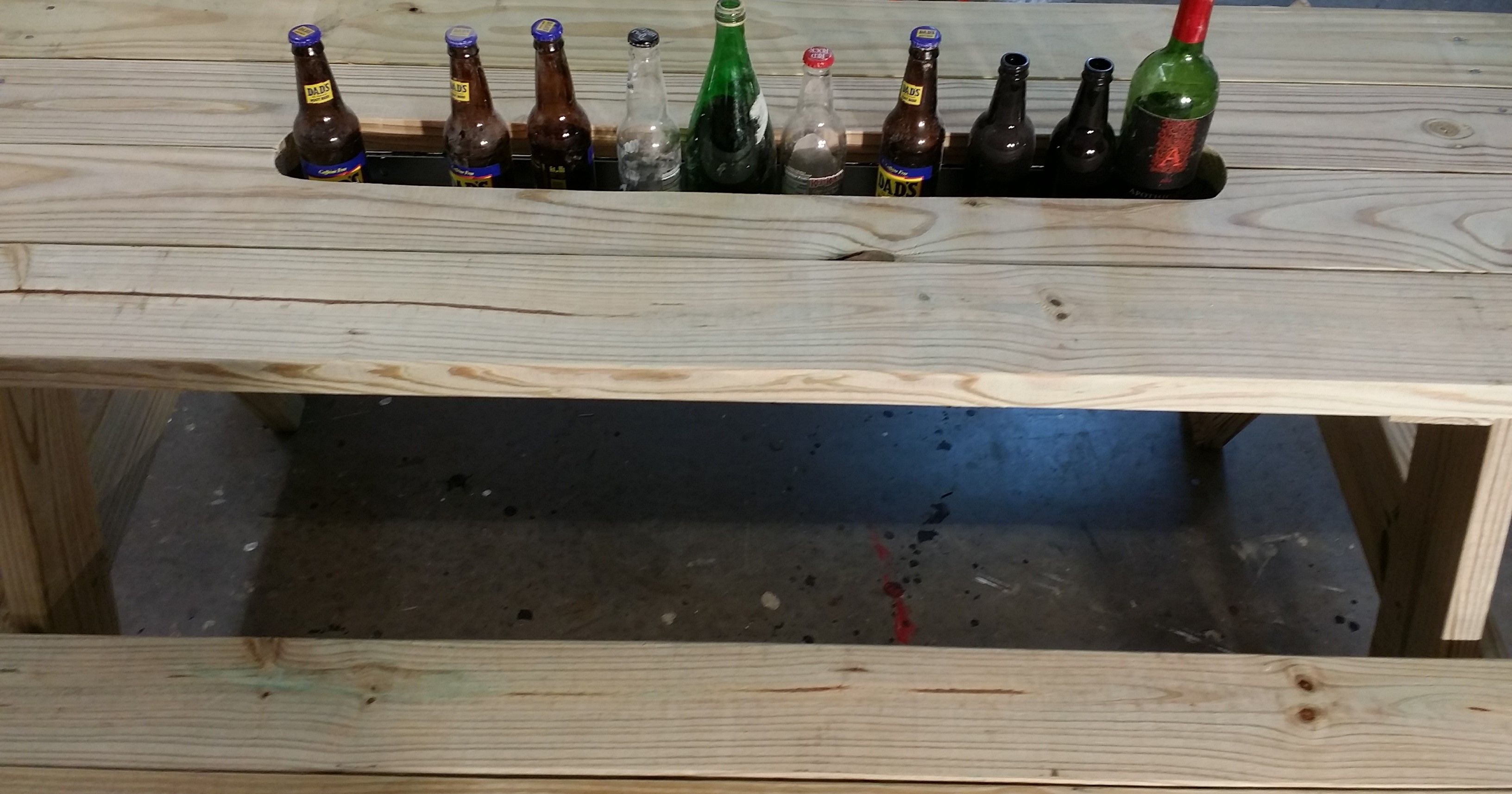 Buy Hand Made Picnic Table With Built In Wine Chiller !, made to order