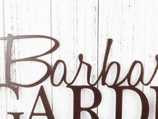 Custom Made Personalized Garden Metal Name Sign - Copper Vein Shown