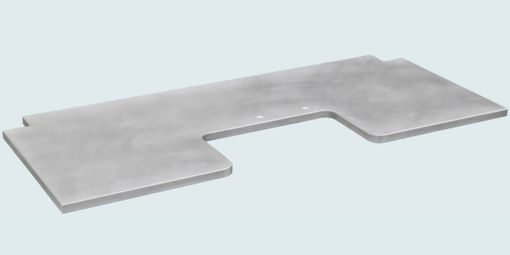 Custom Made Zinc Countertop With Sink Opening & Notch Corners