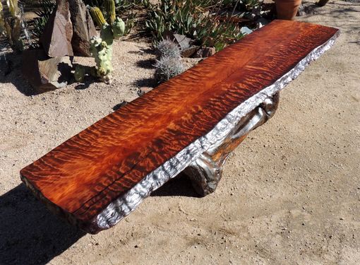 Custom Made Curly Redwood Live Edge Coffee Table