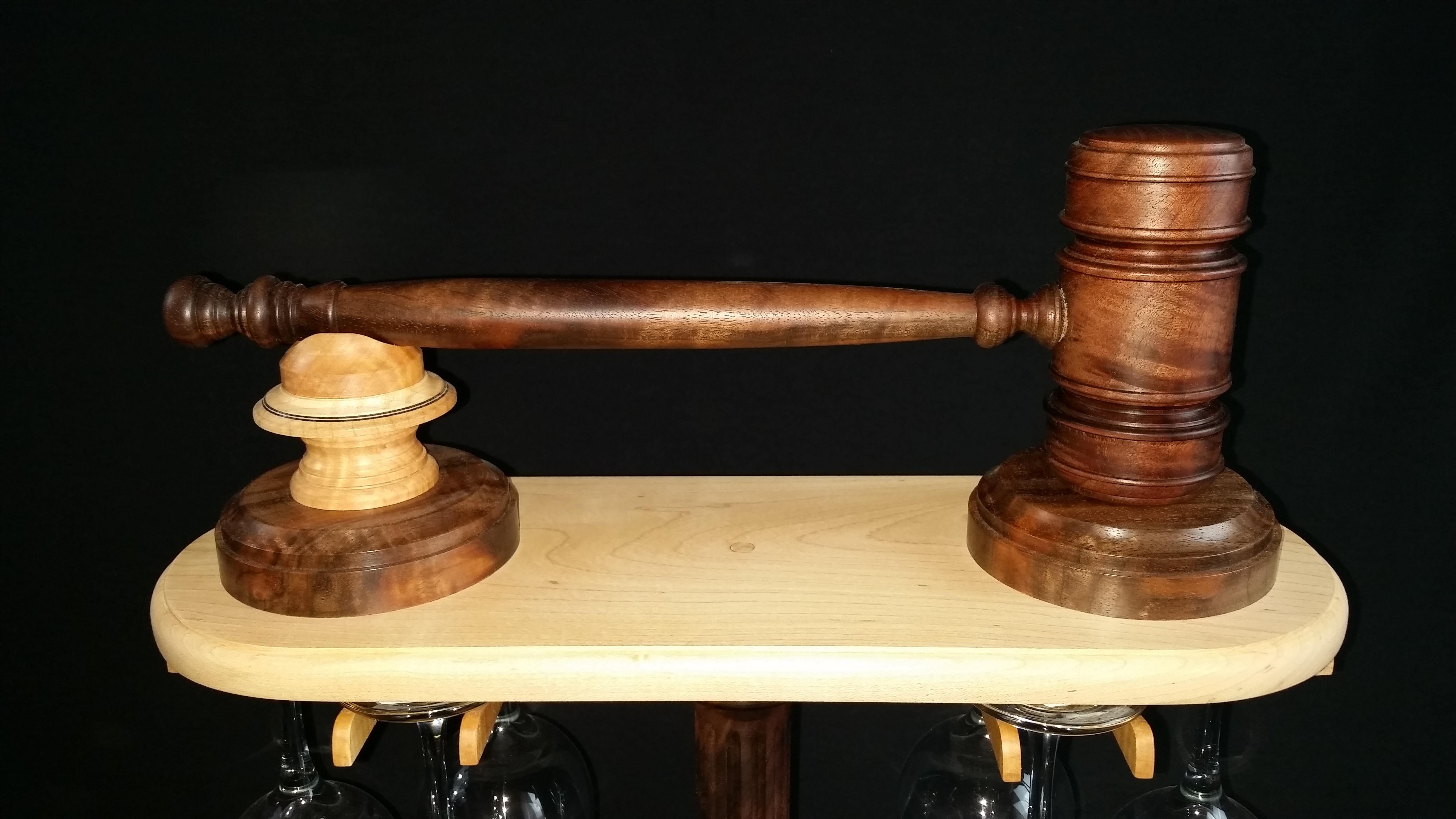 Hand Crafted The Art Of The Gavel And Wine Glass Holder by Vineyard ...