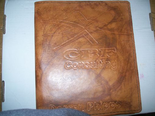 Custom Made Custom Leather Portfolio W/Business Logo
