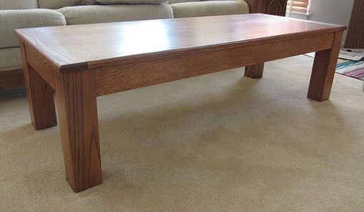 Custom Made Oak Coffee Table With Breadboard Ends