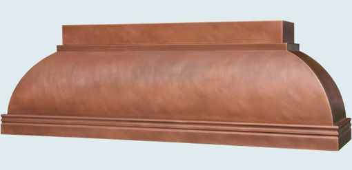 Custom Made Copper Range Hood With Mont St. Michel Band