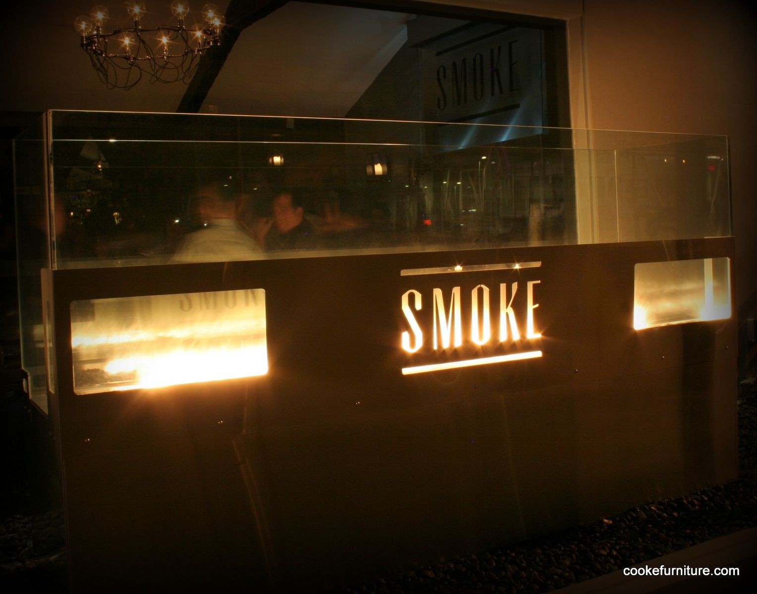 Custom Made Restaurant Fire Pit Sign by Cooke Furniture