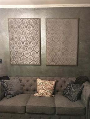 Custom Made Custom Framed Fabric Wall Art / Wall Hanging | Handcrafted | 2 Piece Set - (One-Of-A-Kind)