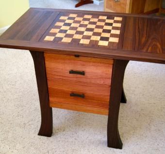 Handmade Game Chess Table - Mahogany And Black Walnut by 