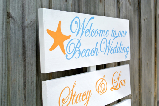 Custom Made Garden Wedding Welcome Sign, Wooden Wedding Signage