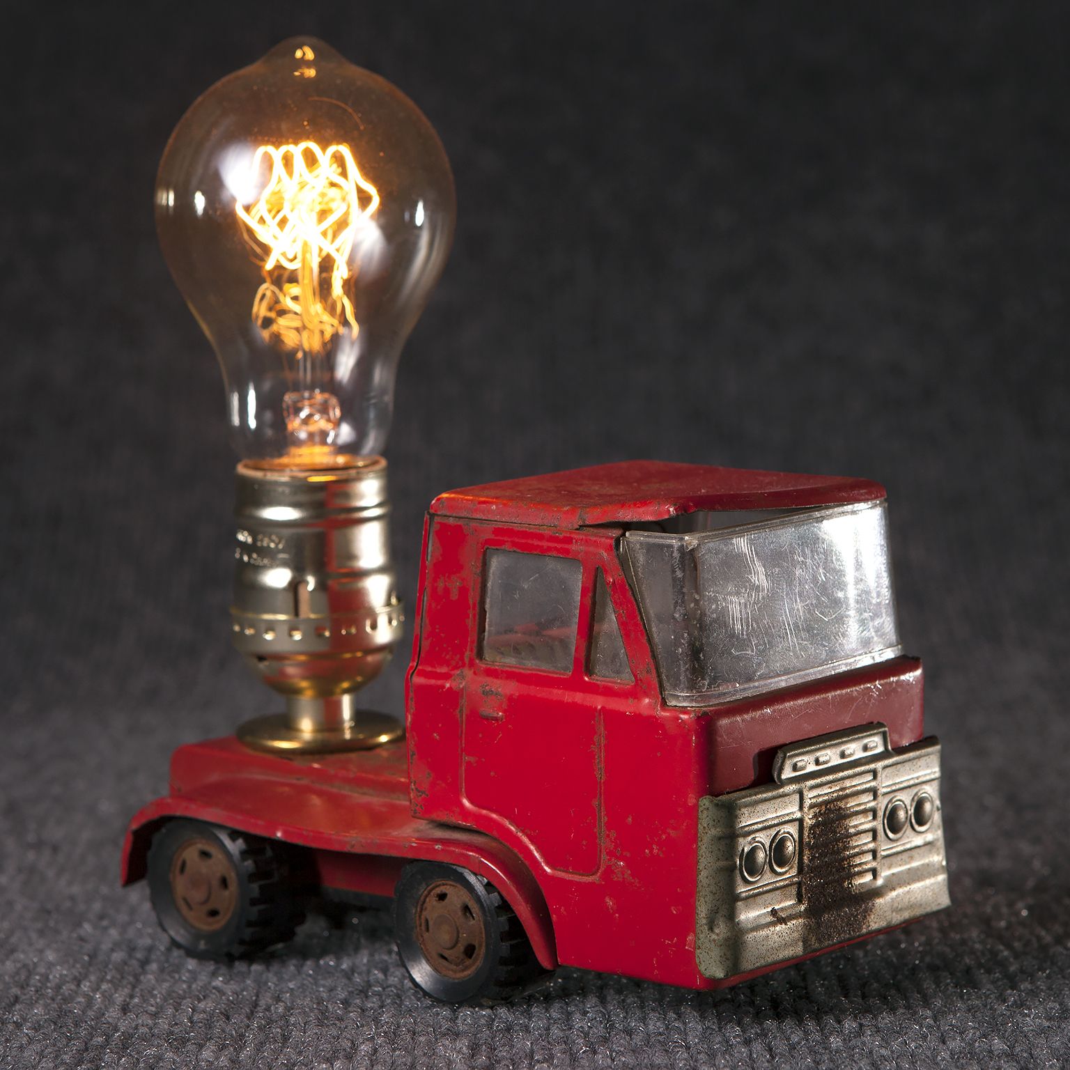 Buy Custom Made Vintage Red Truck Cab Mini Lamp With Filament Bulb