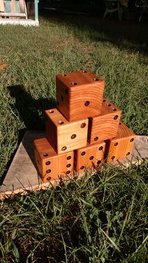 Custom Made Giant Lawn Dice Solid Cedar (Set Of 6) Great Birthday Or Christmas Gift