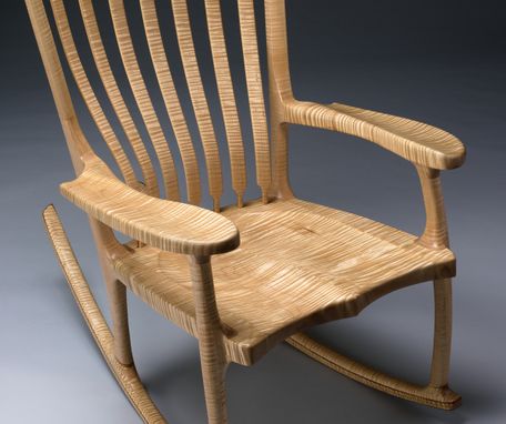 Custom Made Tiger Maple Rocking Chair
