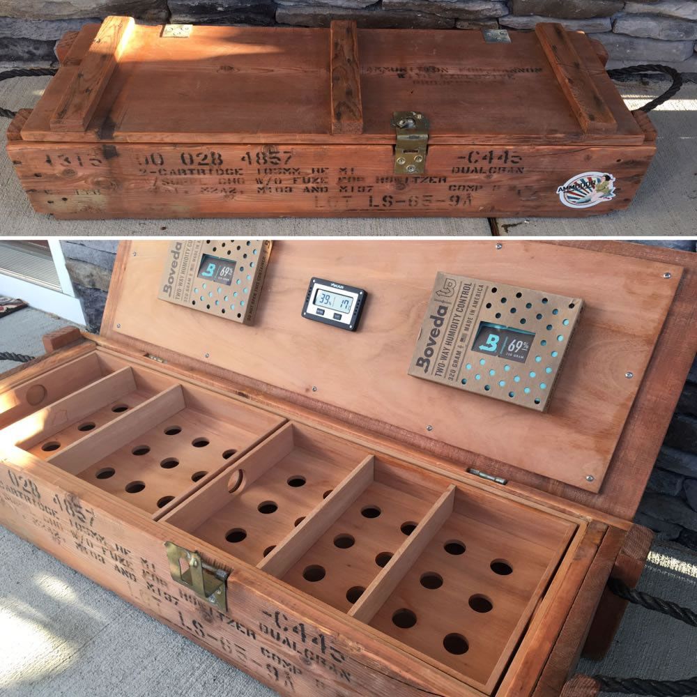 Hand Crafted Custom Cigar Humidors From Military Surplus Containers by