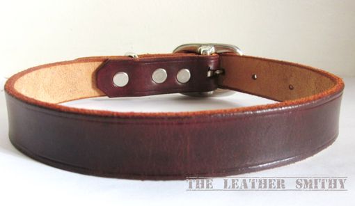 Custom Made Brown Leather Dog Collar 3/4 Inch Wide, Medium Dog Collar