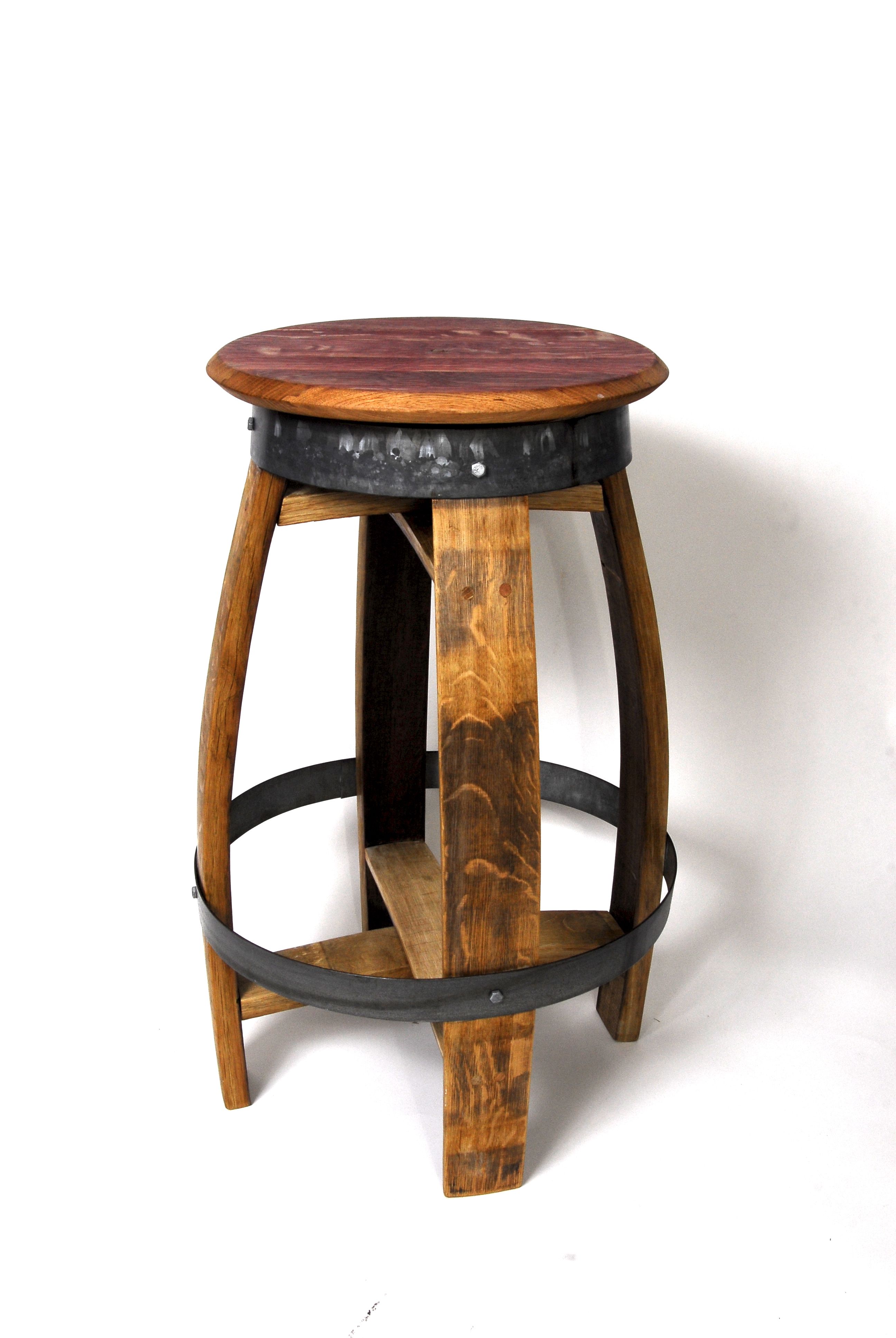 Custom Made Rustic Swiveling Wine Barrel Barstools To Custom Made Rustic Swiveling Wine Barrel Barstools