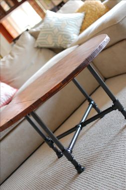 Custom Made Custom Rustic Wood Coffee Table With Industrial Pipe Legs