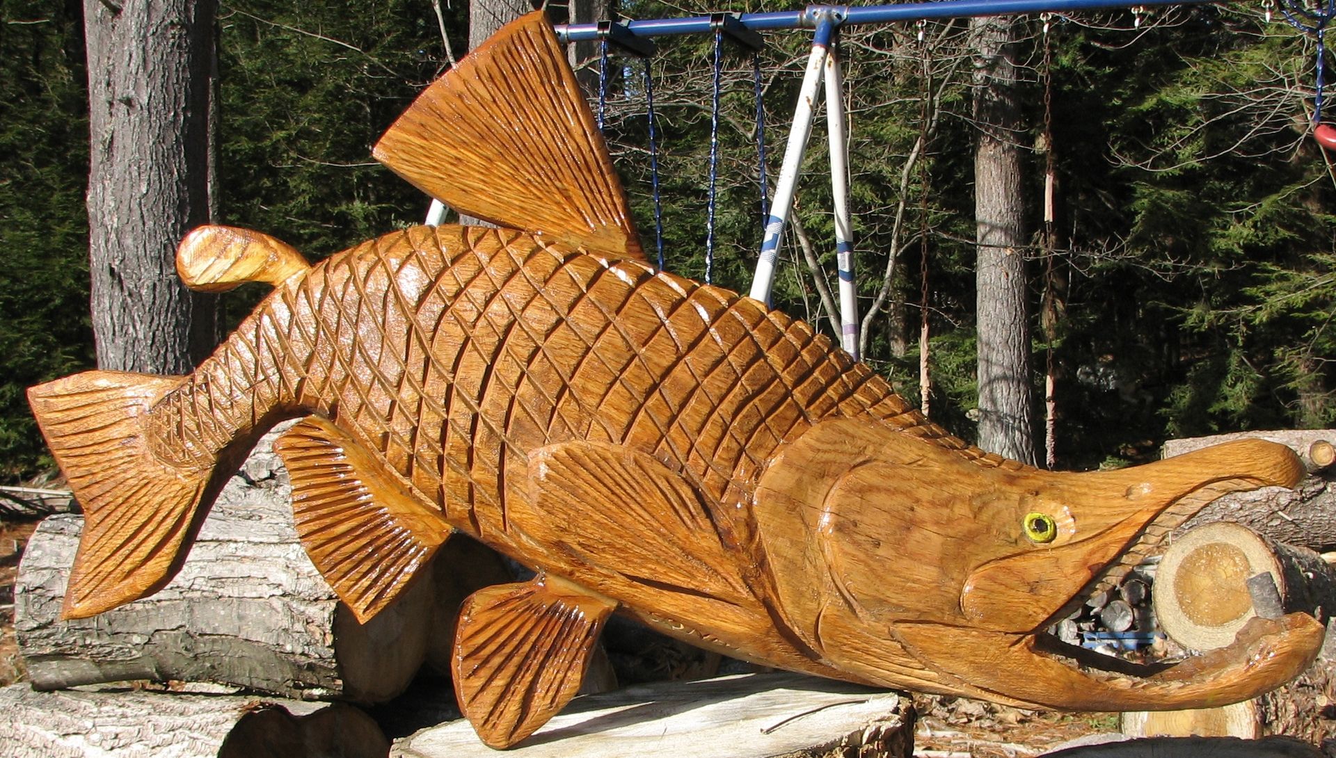 Hand Made Sockeye Salmon Chainsaw Sculpture by Sonrise Woodcarving ...