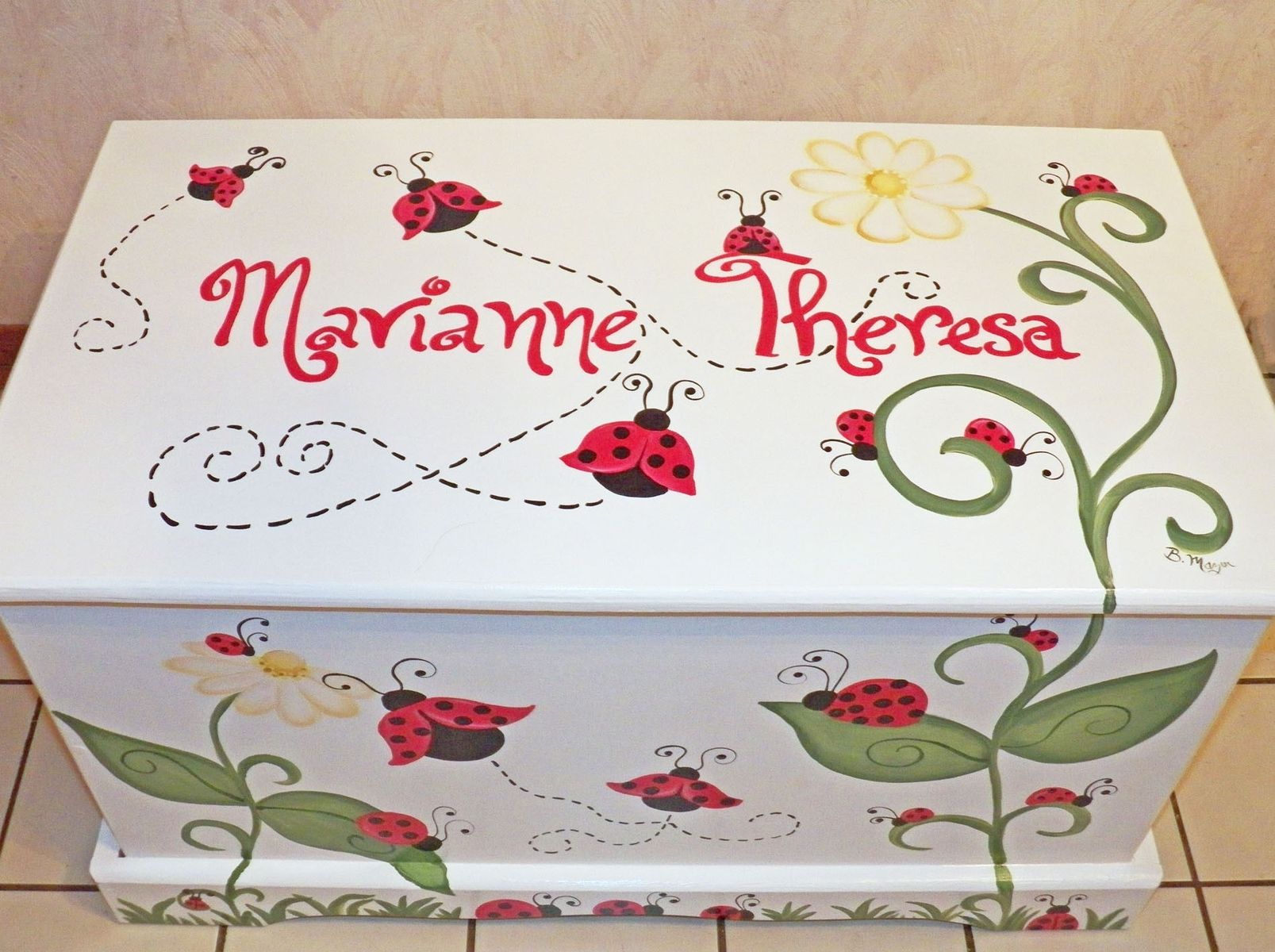Hand Crafted Ladybug Toy Box Custom Designed For You by Original