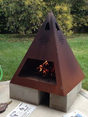 Custom Made Outdoor Steel Chiminea-Fireplace