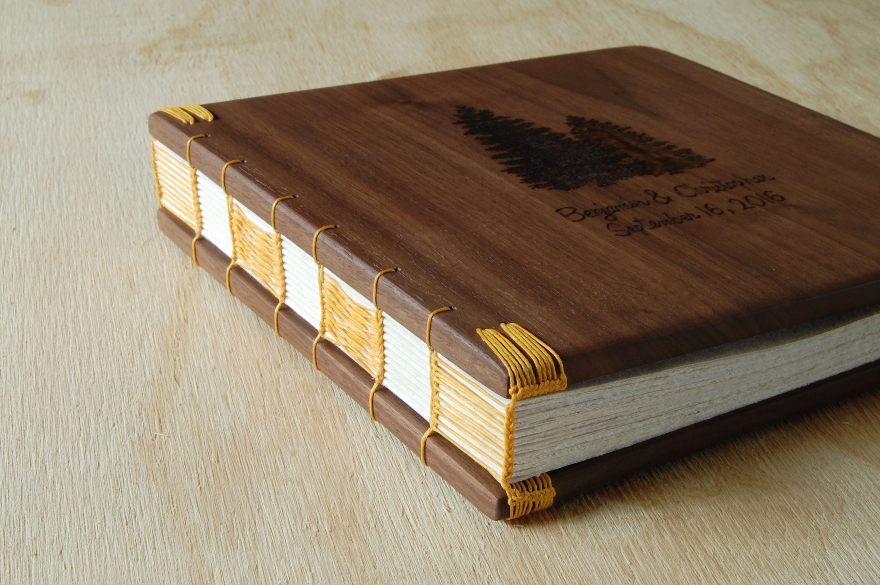 Buy Hand Crafted Engraved Wood Wedding Or Vacation Home Guest Book ...