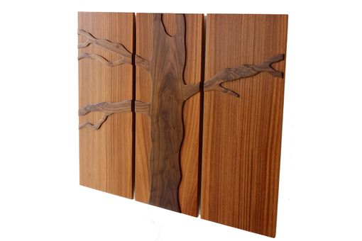 Custom Made 3 Panel Floating Tree (Solid Sepele & Walnut)