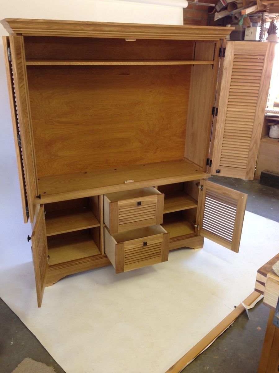 Custom Media With Louver Doors by John Callentine Woodworking