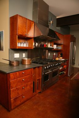 Custom Made Contemporary Kitchen In Tiger Maple