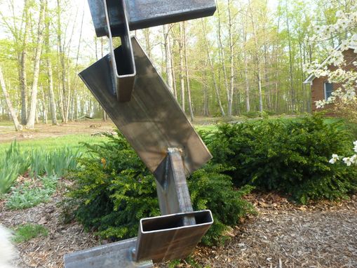 Custom Made Large Outdoor Abstract Rock And Metal Scultpure, Yard Art Or Interior Art