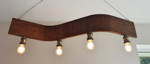 Custom Made Pendant Lamp Made Of 3mm Bent Plywood Stained Brown