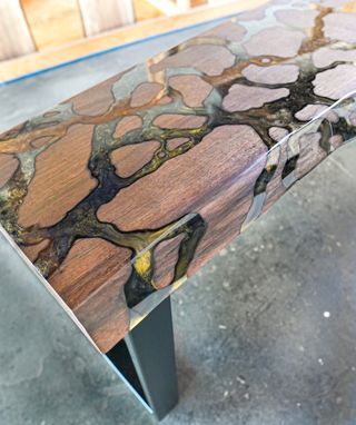 Custom Made Fractal River Console End Table