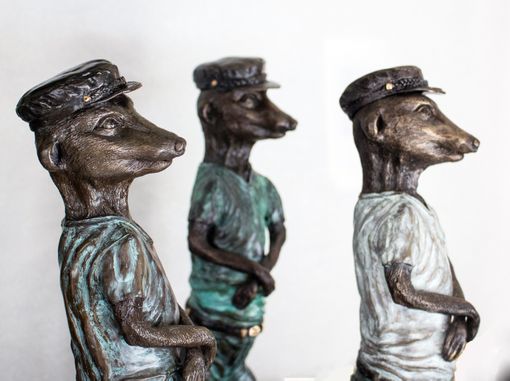 Custom Made Cast Bronze Meerkats, In Character.