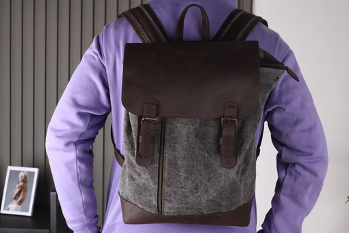 Custom Made Canvas Backpack Men,Canvas Laptop Backpack,Canvas Travel Backpack
