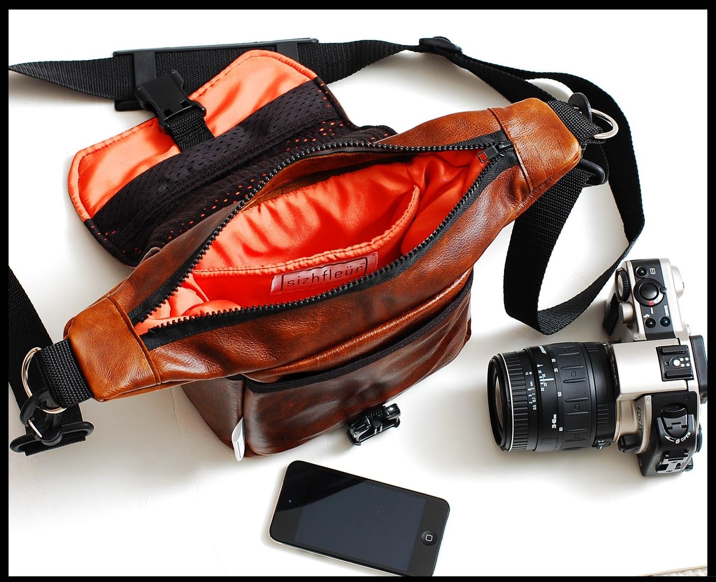 Hand Crafted Women's Camera Bag Travel Bag In Messenger Style