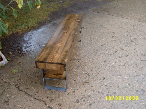 Custom Made Farmhouse Bench With Steel Legs And A Shelve 4', Coffee Table, Entry Bench