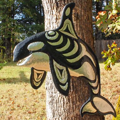 Custom Made Orca Killer Whale Sculpture - Aluminum Metal Whale Wall Art ...