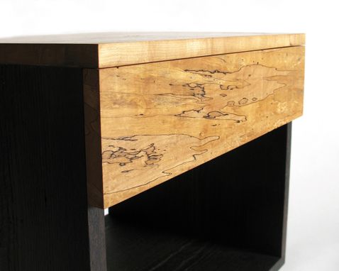 Custom Made Spalted Maple & Oxidized White Oak Nightstand End Table