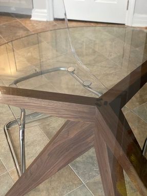 Custom Made Greg's Solid Unstained Black Walnut Tripod For 42 Inch Diameter Glass Top