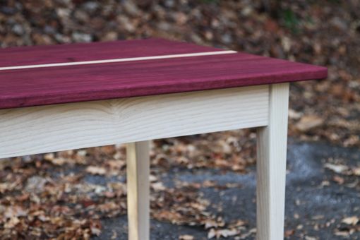Custom Made Purpleheart Coffee Table With White Washed Base