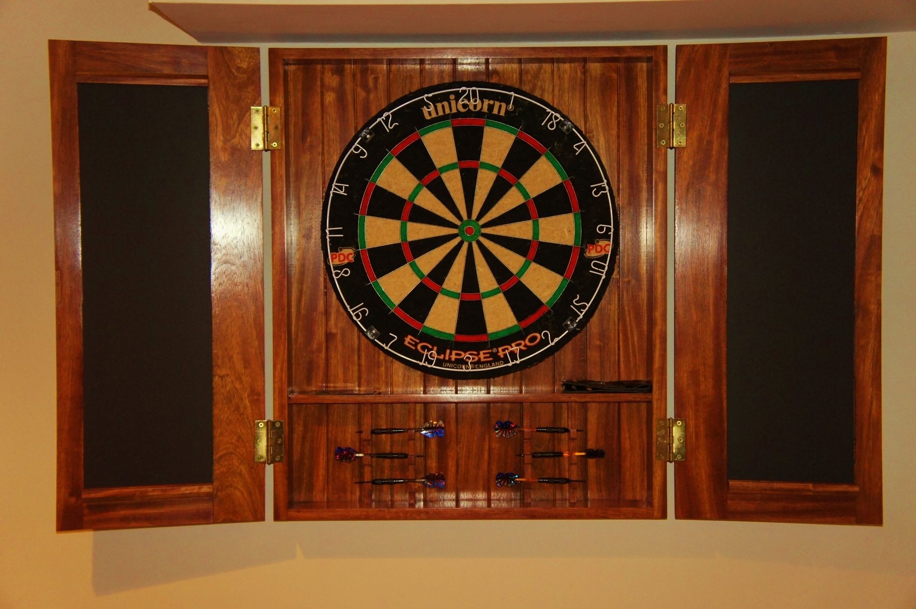 Hand Crafted Dart Board Cabinet By Bucks County Craftmasters
