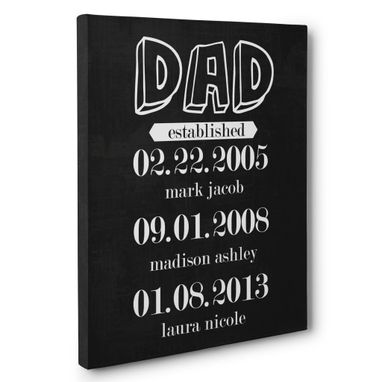 Custom Made Dad Established Personalized Canvas Wall Art
