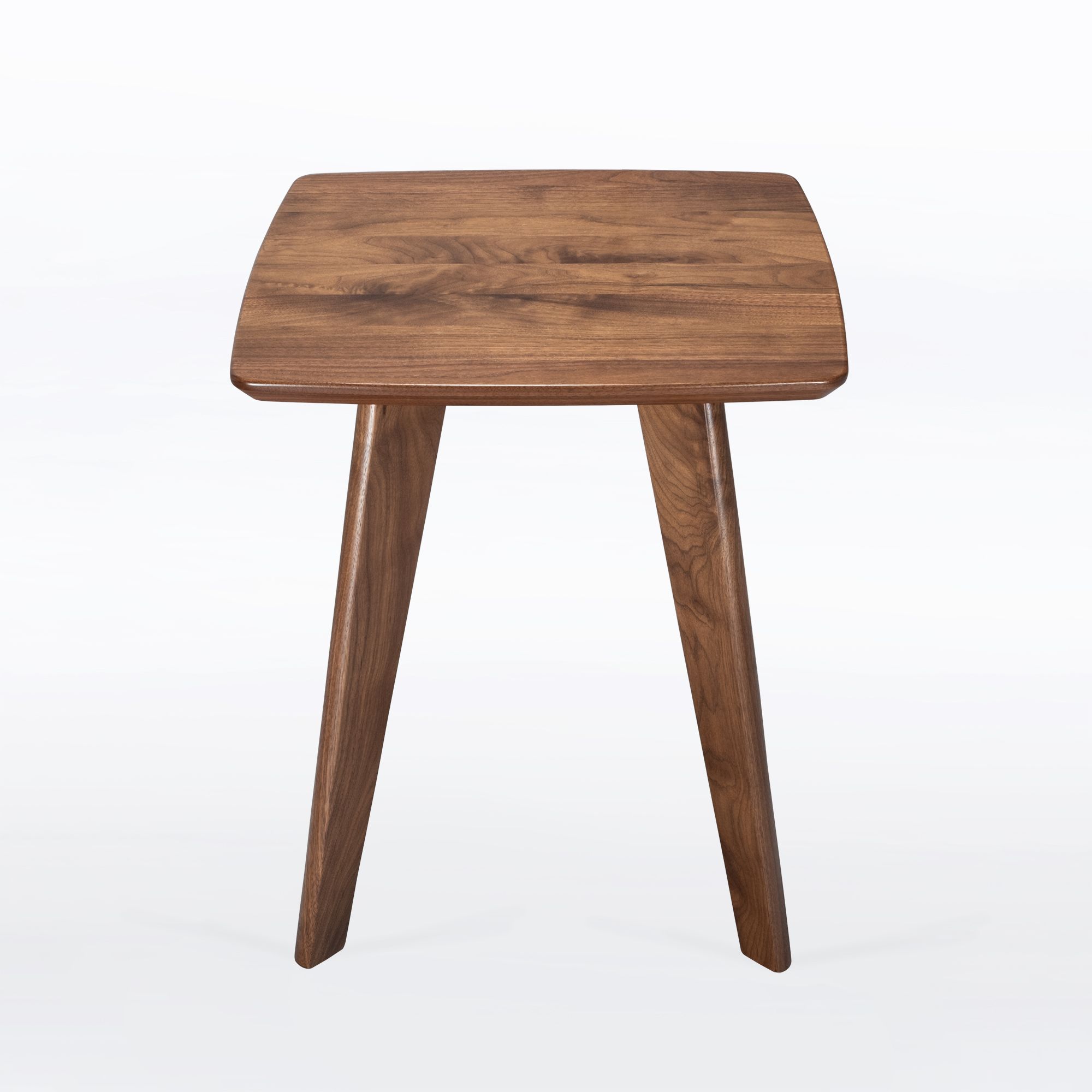 Custom Made Side Table, Midcentury Style, Handmade In Solid Walnut Wood
