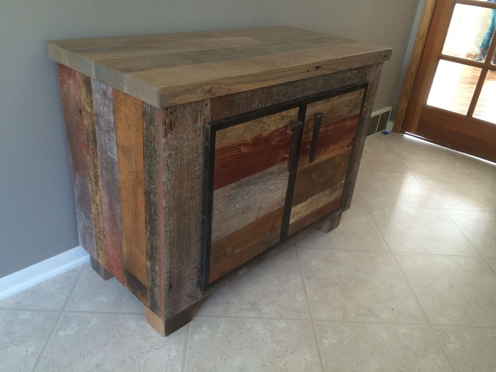 Handmade Reclaimed Barnwood With Steel Framed Doors. by Ross Alan Reclaimed