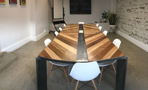 Custom Made 45 Degree Chevron Industrial Conference Table