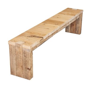 Custom Made Reclaimed Barn Wood Parsons-Style Bench